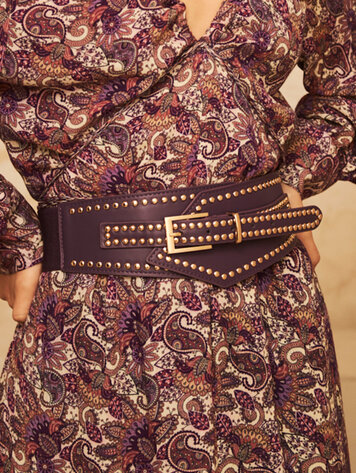 Studded Belt - wine