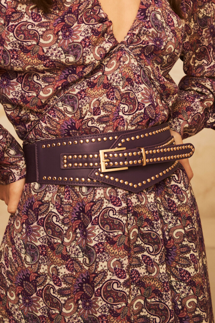 Studded Belt - wine