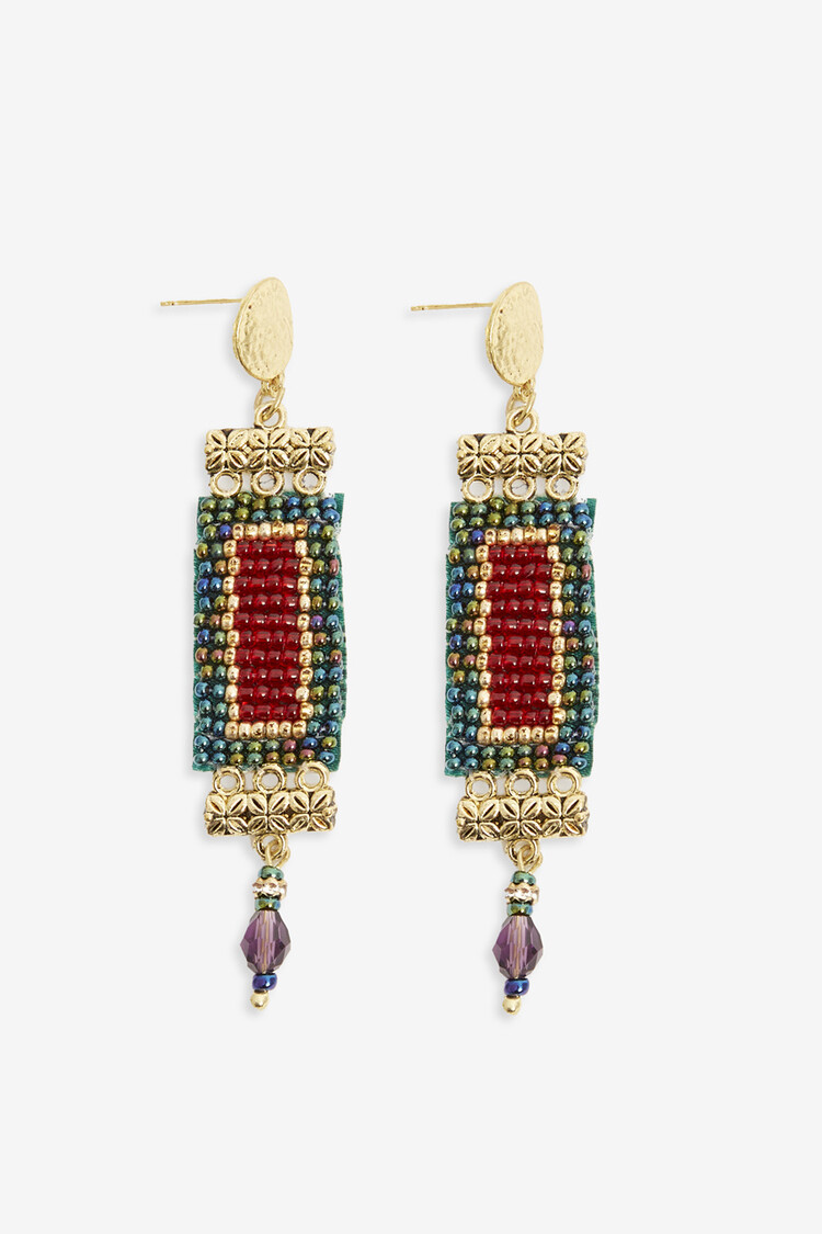 Rectangular Earrings - green