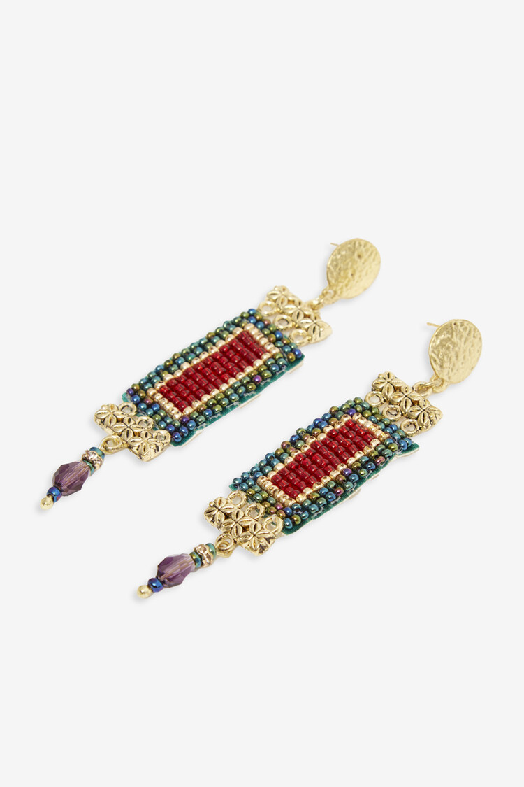 Rectangular Earrings - green