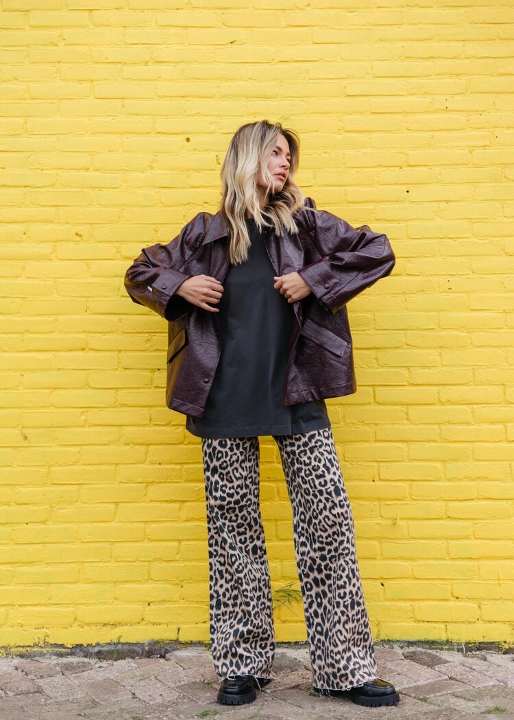 Catwalk Junkie Jeans Loose with leopard design - grey morn