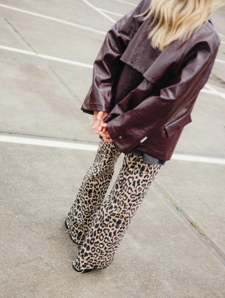 Catwalk Junkie Jeans Loose with leopard design - grey morn