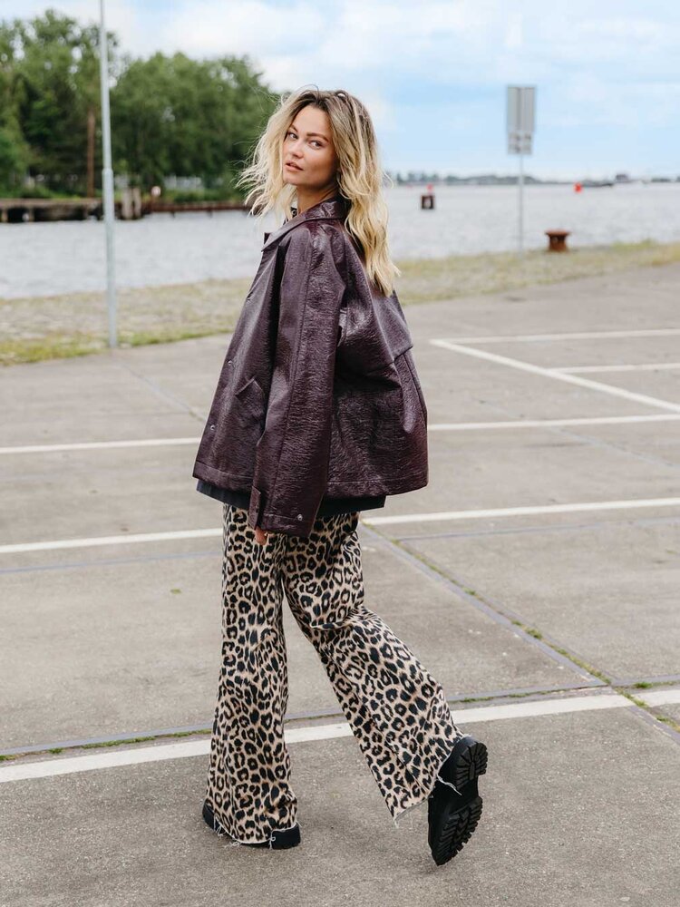 Catwalk Junkie Jeans Loose with leopard design - grey morn