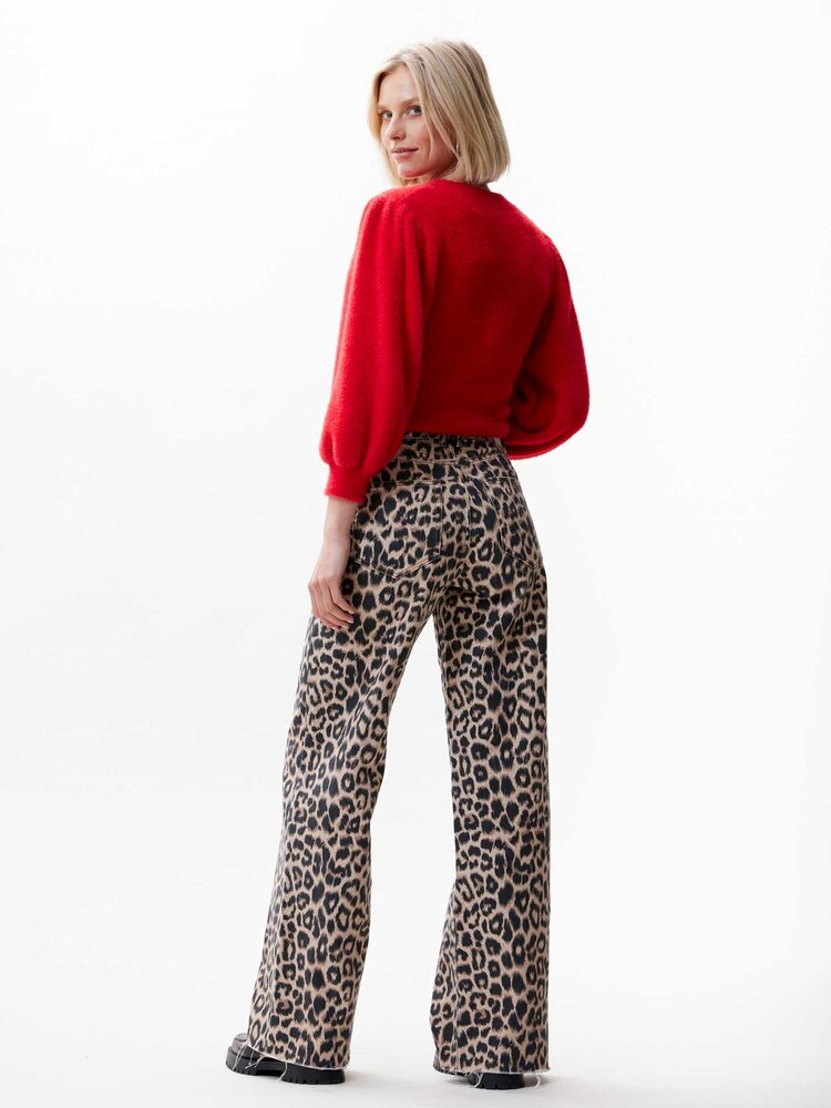 Catwalk Junkie Jeans Loose with leopard design - grey morn