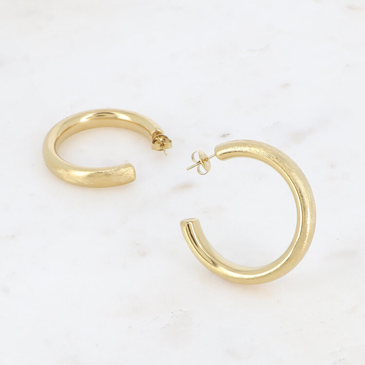 Bohm Paris Thick brushed earrings - gold