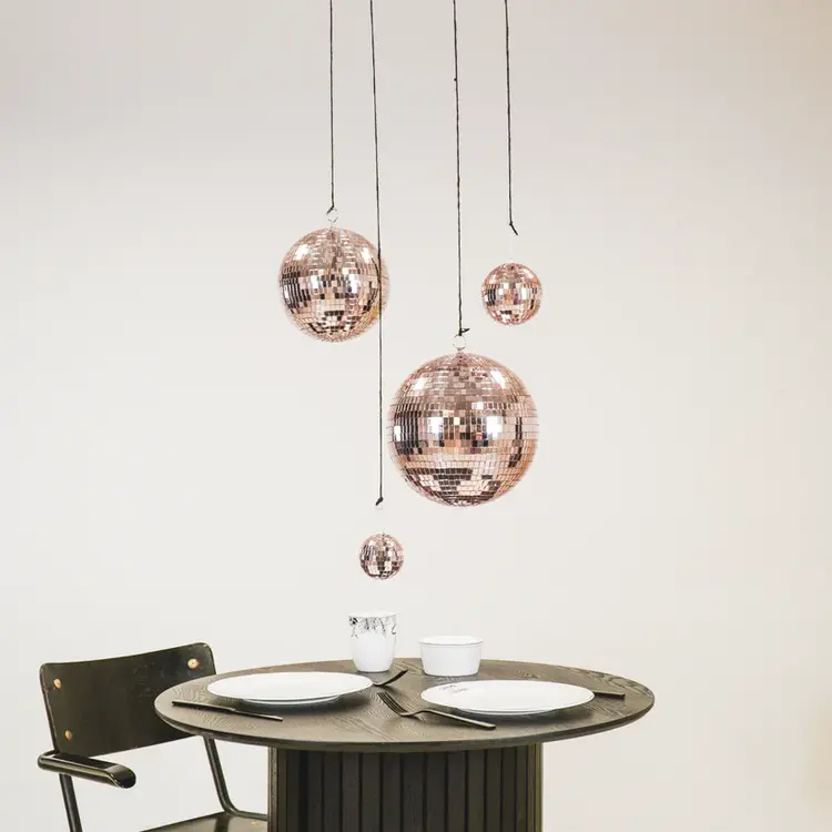 House Vitamin Disco Ball - Glass - Rose Gold - 10x10x10cm