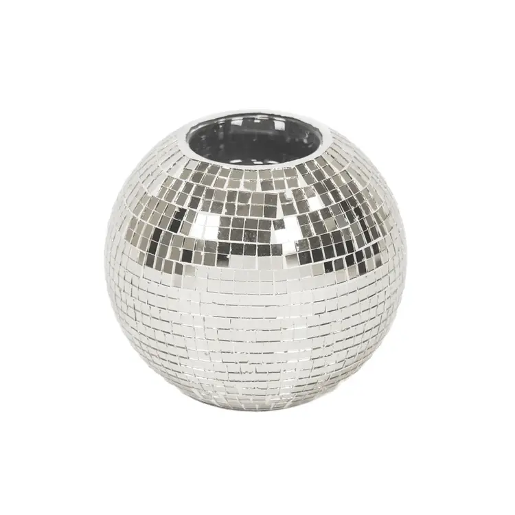 House Vitamin Candle holder - Tealight - Disco - Glass - Silver - 12x10cm