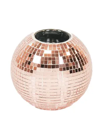 House Vitamin Candle holder - Tealight - Disco - Glass - Rose Gold  -10x8cm