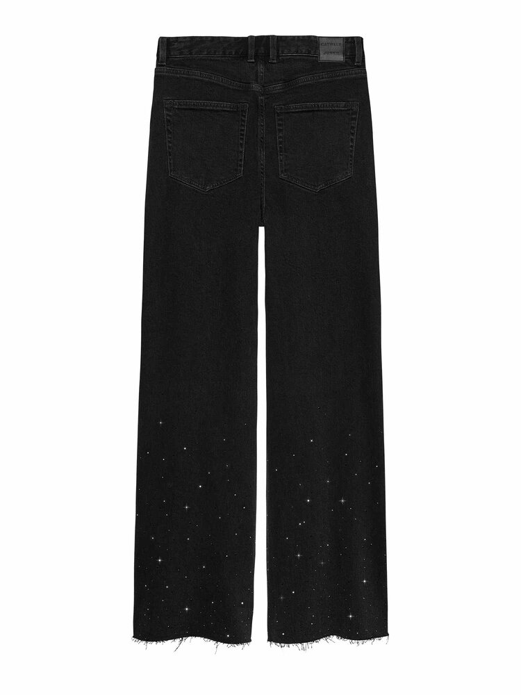 Catwalk Junkie Loose fit jeans met mettalic strass - Washed Black