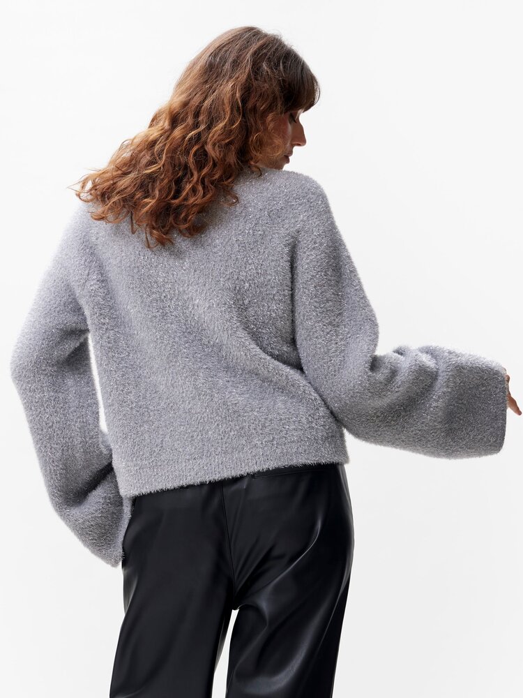 Catwalk Junkie V neck Fuzzy Lurex Knit - December Sky