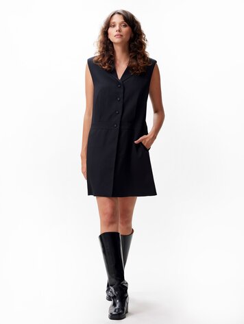 Catwalk Junkie Waistcoat Dress -  black