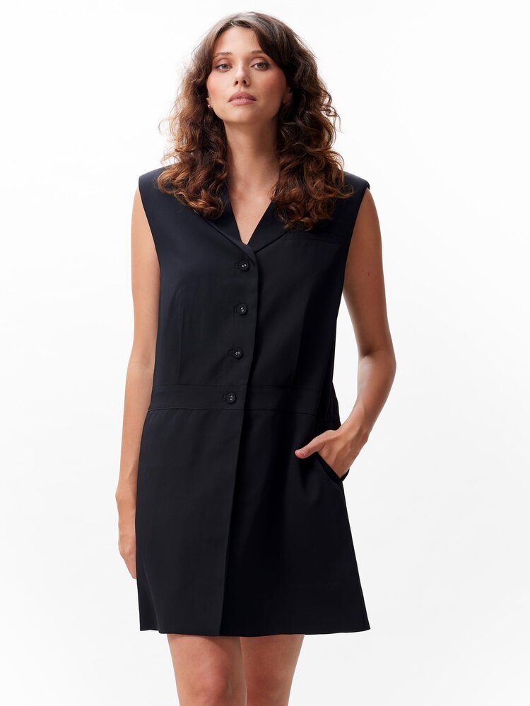 Catwalk Junkie Waistcoat Dress -  black