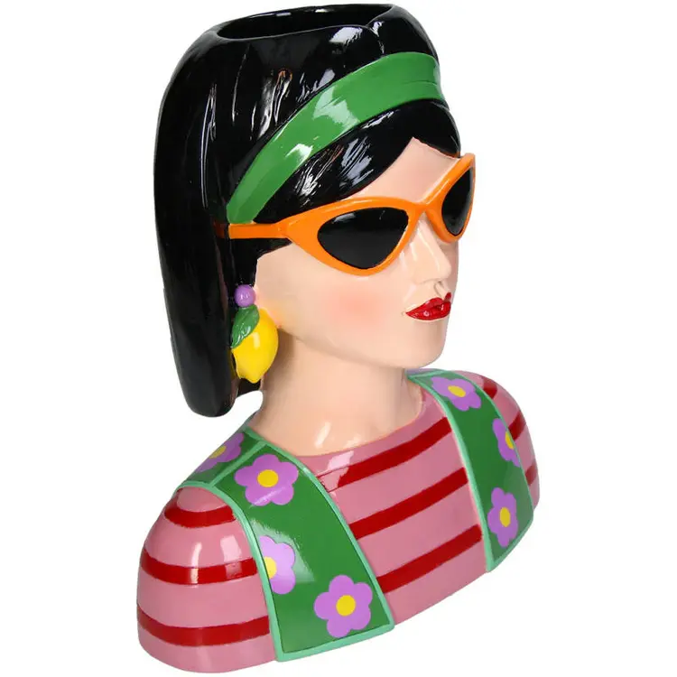 Vase Fashion Lady Polyresin Multi 25,5 x 15 x 29 cm
