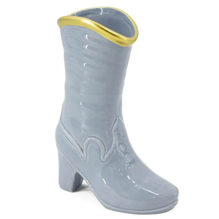 Pottery Vase Boot Blue 19.5x8x23.5 cm