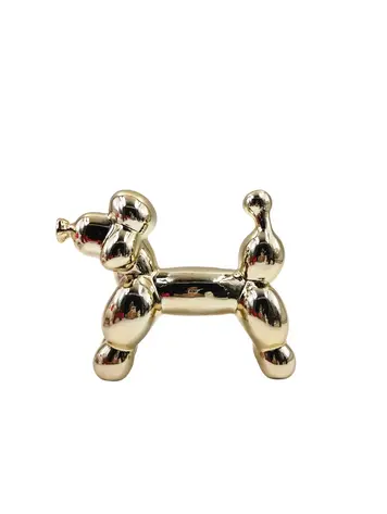 House Vitamin Ornament - Ballonhond - Poodle - Goud - 21x8x16,5cm