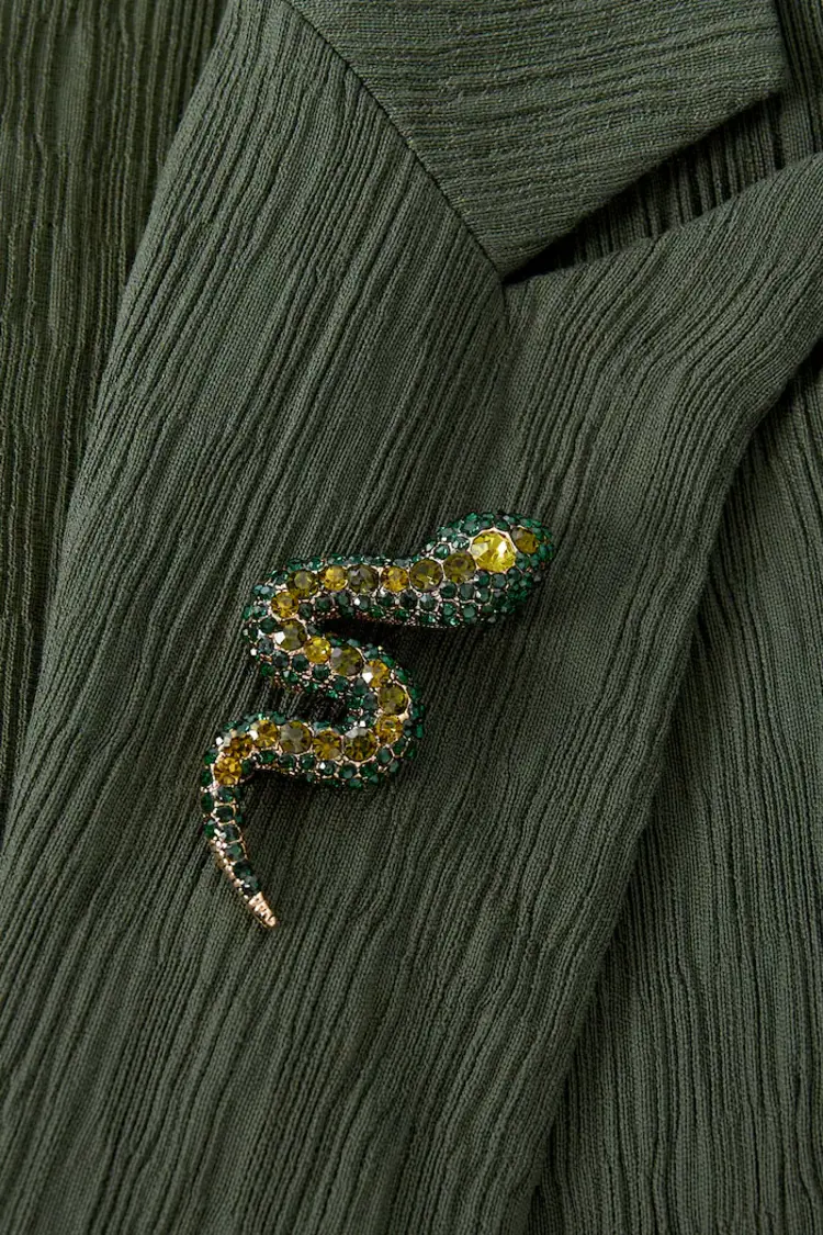 Snake Broche - green