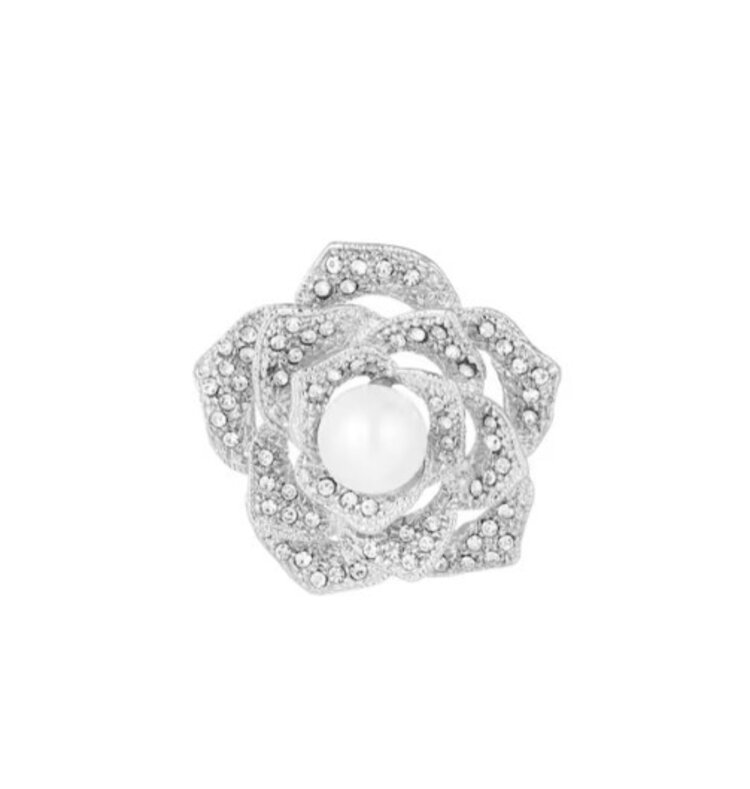 Blooming grace broche - silver