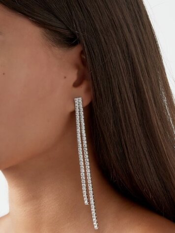Exclusive diamond earrings - silver