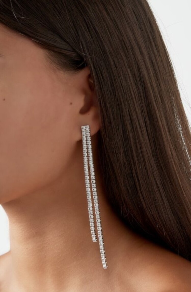 Exclusive diamond earrings - silver