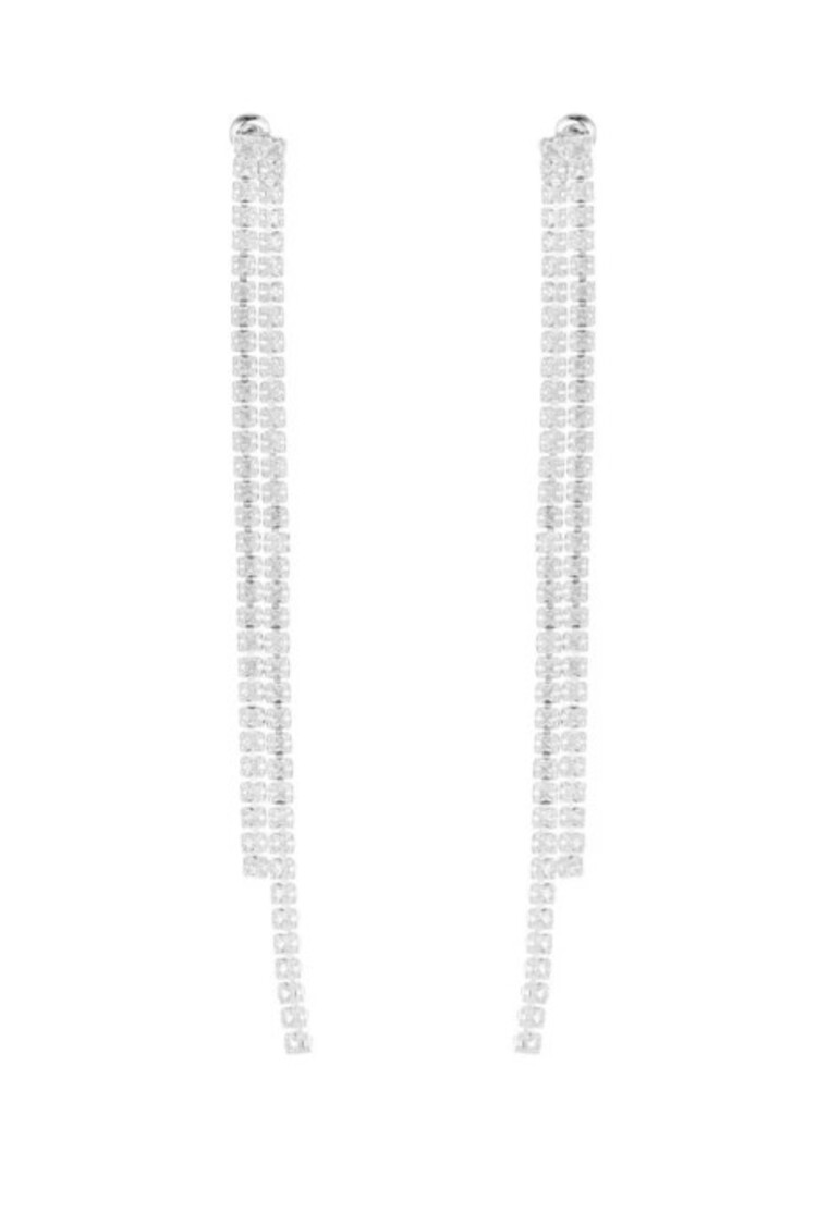 Exclusive diamond earrings - silver