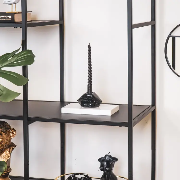 House Vitamin Candle holder - Lip - Ceramic - black - 7x5,5x4cm - Copy