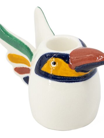 Earthenware candlestick bird