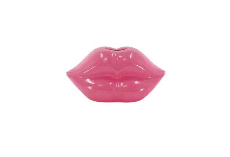 House Vitamin Ornament- Money Bank - Lip - Ceramics- pink -15x8x8cm