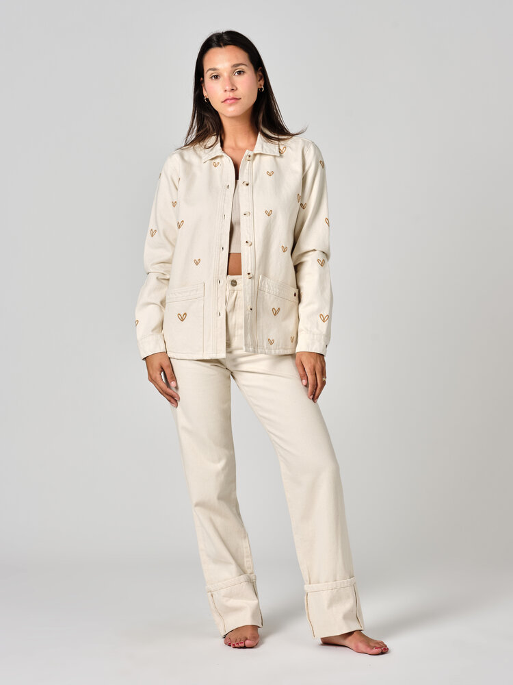 F. A. M. Paris Denim Jacket Vivian - beige heart