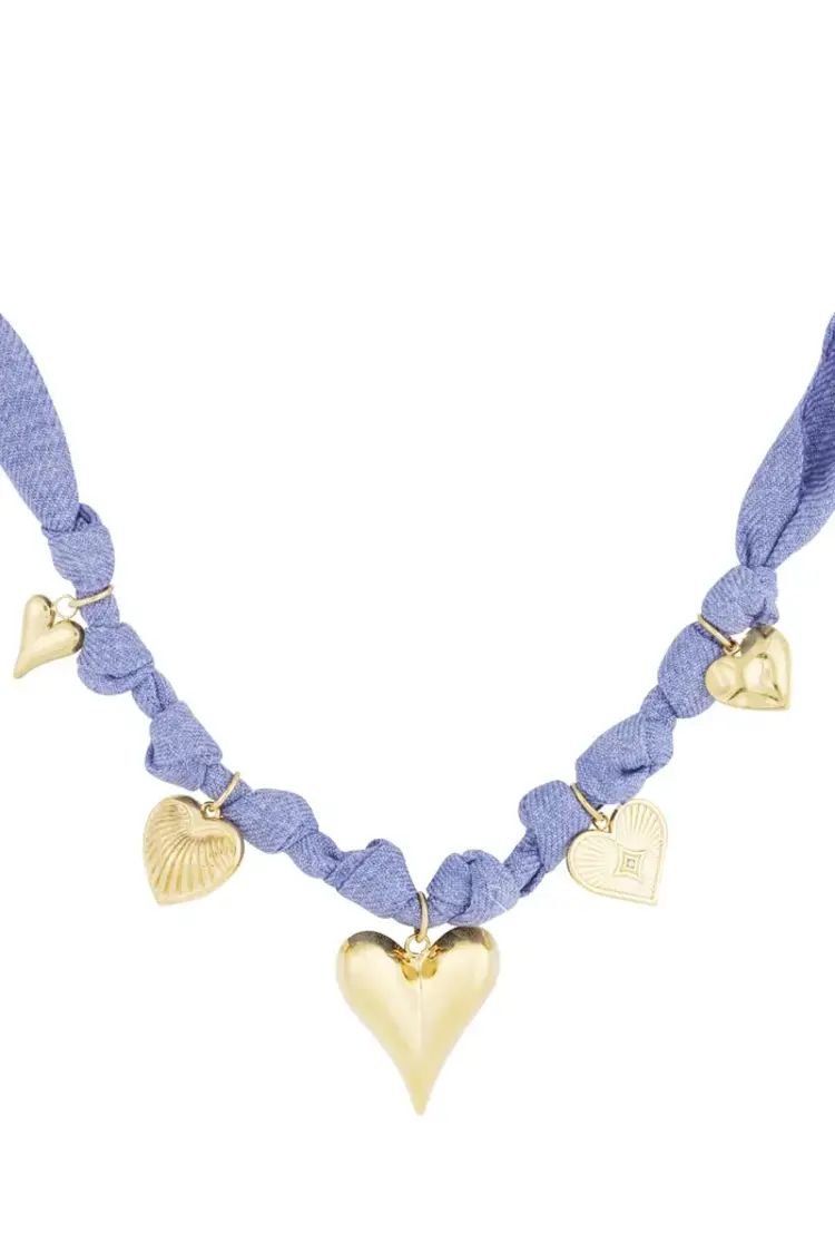 Necklace color bliss heart - Blue gold color