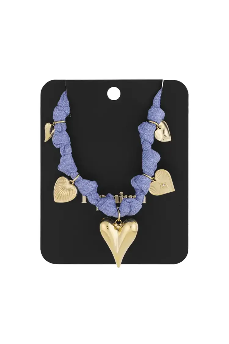 Necklace color bliss heart - Blue gold color