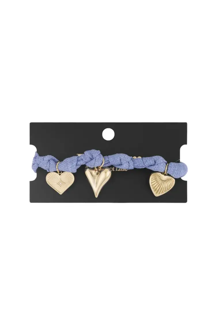 Bracelet color bliss heart - Blue gold color