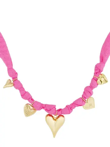 Necklace color bliss heart - Fuchsia