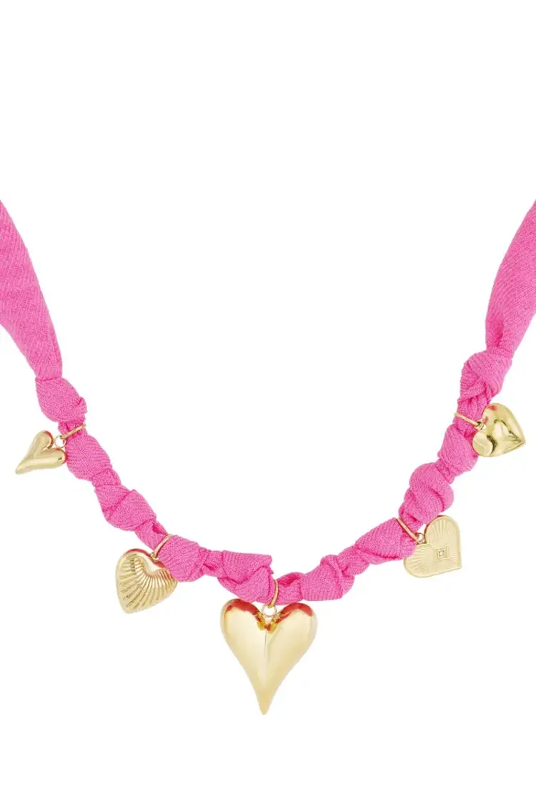 Necklace color bliss heart - Fuchsia