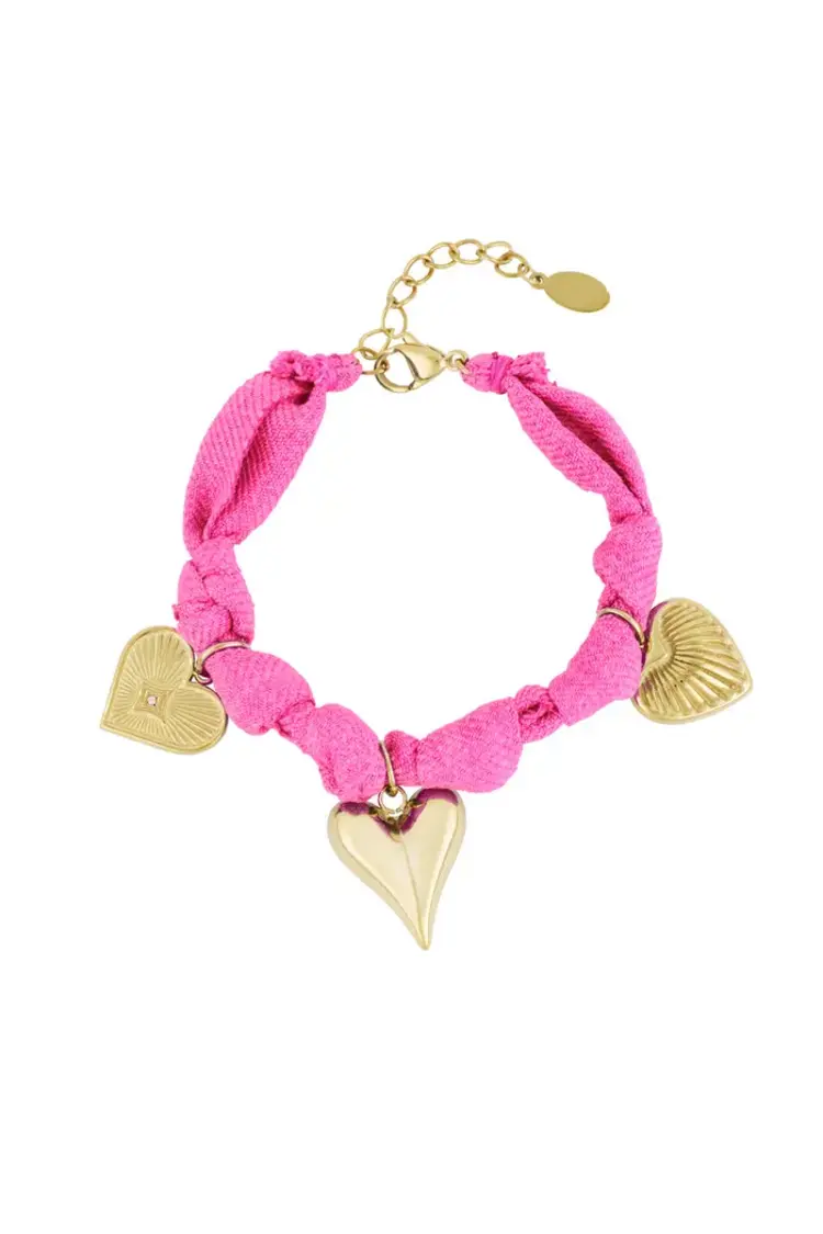 Bracelet color bliss heart - Fuchsia