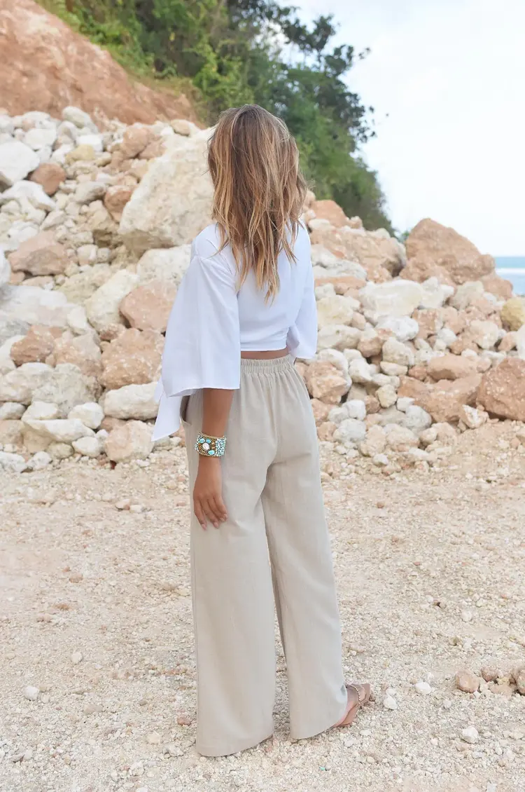 Hot Lava Pants Alex - camel -  Pebble Linnen