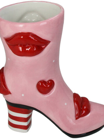 Vase Boot Lips Stoneware Multi 19.5x8.5x23cm