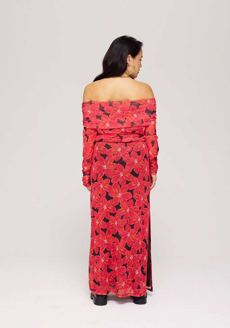 Harper & Yve Leny Skirt - spicy red flower