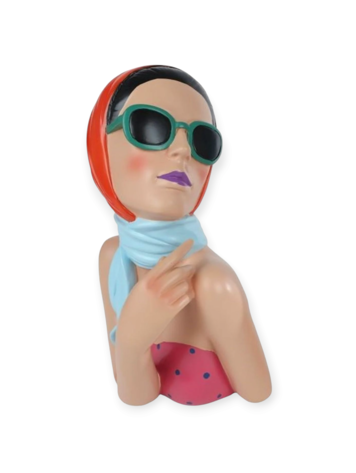 Sculptuur "Lady" red polystone 16,5x16,5x27,5cm