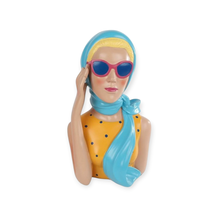 Sculptuur "Lady Blue" polystone 16,5x16,5x27,5cm