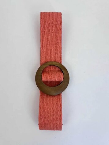 Raffia Belt - coral