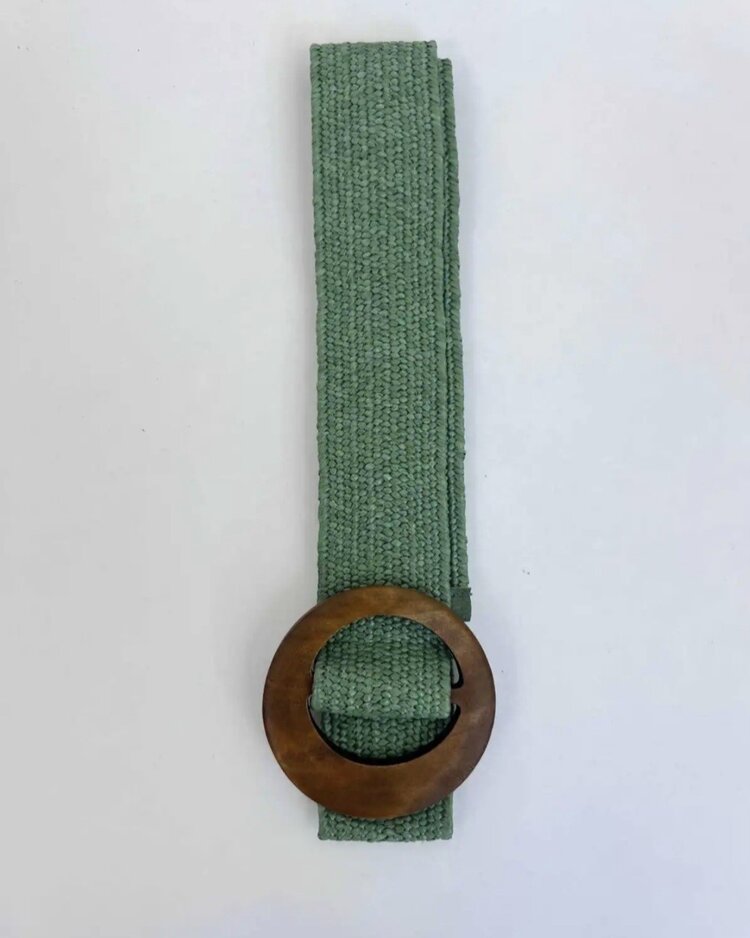 Raffia Belt - green