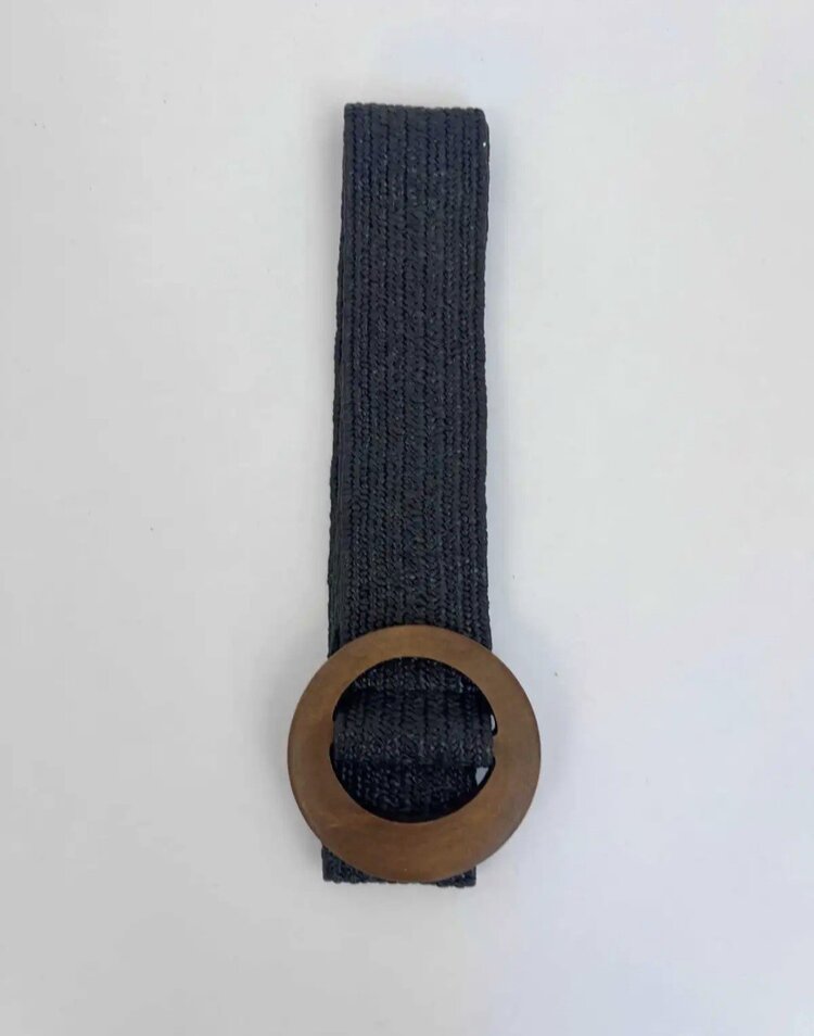 Raffia Belt - black