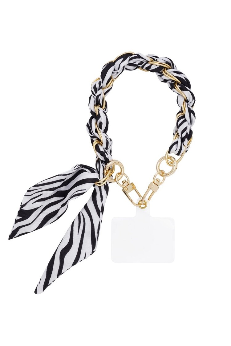 Phone cord wild heart-white  gold colour