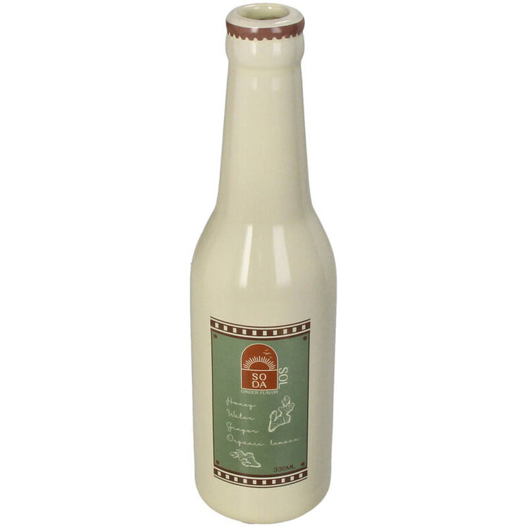 Vase Soda Bottle Sol Fine Earthenware Ivory 6.5x6.5x24cm