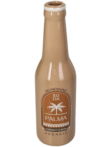Vase Soda Bottle Palma Fine Earthenware Brown 6.5x6.5x24cm