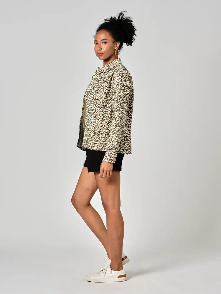 F. A. M. Paris VIVIAN Leopard Denim Jack