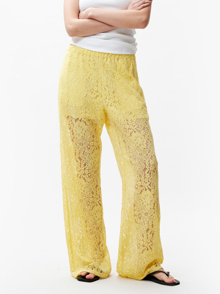Catwalk Junkie Pull on lace trousers - citron