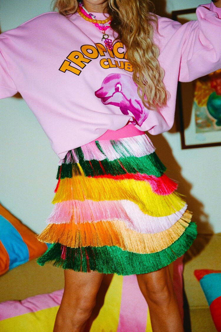 Harper & Yve Oliva Skirt - multi fringe