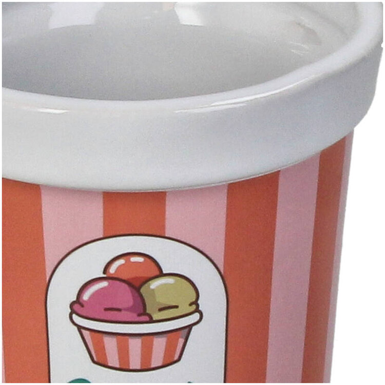 Planter Icecream Bucket Fine Earthenware Multi 9.7x9.7x10.4cm