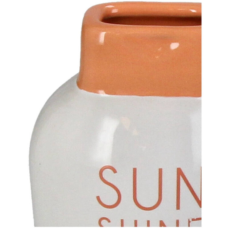 Vase Sunscreen Fine Earthenware White 8.8x5.6x19cm